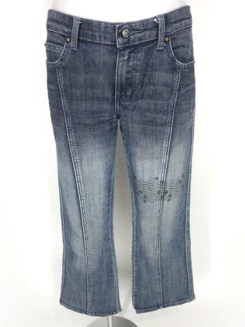 gouk 桜プリントブーツカットデニムパンツ