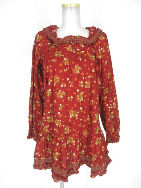 PINK HOUSE ストロベリー柄ワンピース