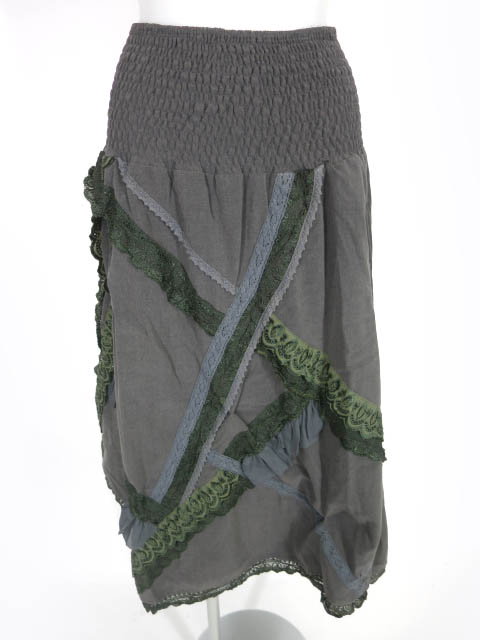 OZZ ANGELO レース付き2wayロングスカート