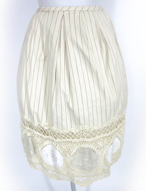 Jane Marple レース切替ストライプスカート