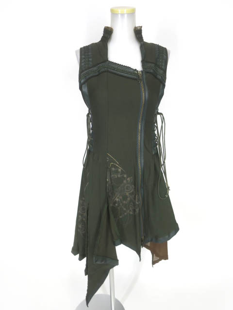 Rozen Kavalier アシンメトリージップアップノースリーブワンピース