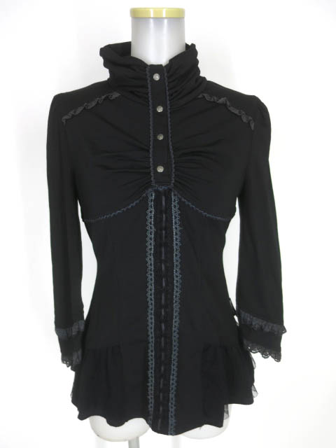 Ozz Croce レース付きハイネック長袖カットソー