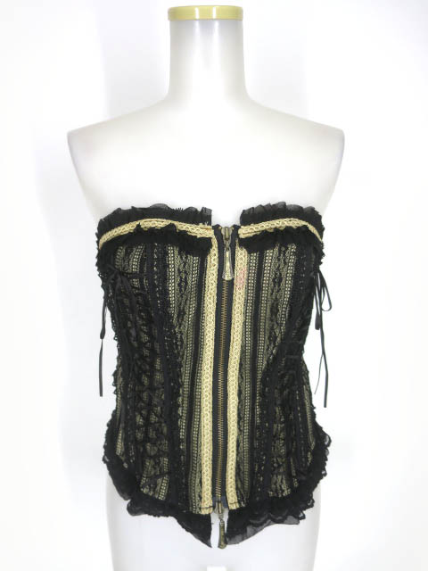 Ozz Croce 編み上げ付きレース重ねコルセット