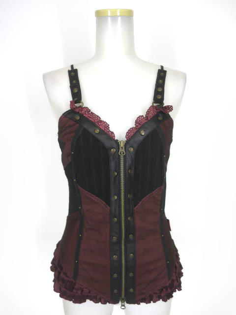 Ozz Croce フロントジップビスチェキャミソール