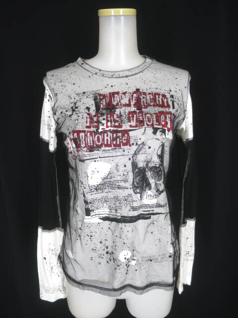 h.ANARCHY メッシュ付き長袖カットソー