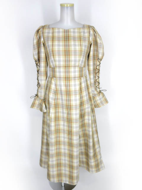 Maison de FLEUR Petite Robe レースアップスリーブドレス