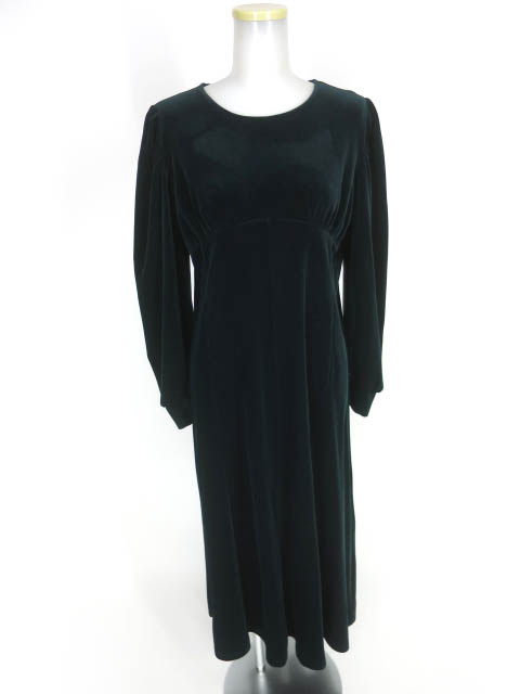 Maison de FLEUR Petite Robe canone エンパイアギャザーベロアドレス