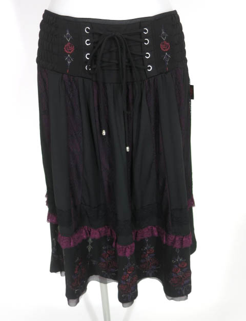 Ozz Croce ローズ刺繍2wayスカート