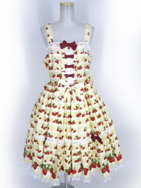 Metamorphose Strawberry harvest フリルジャンパースカート (プラスサイズ)