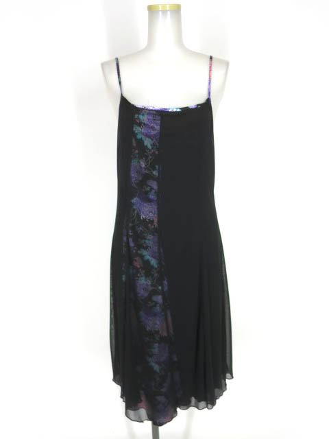 gouk メッシュ重ね和柄切替キャミワンピース