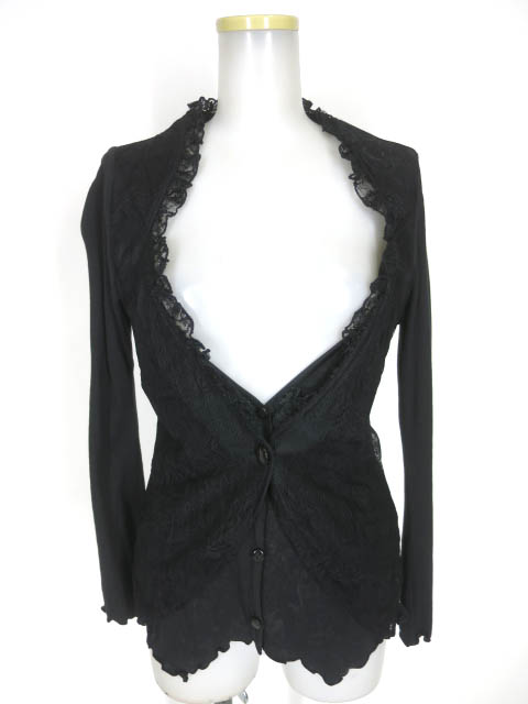 h.NAOTO Blood レース切替燕尾カーディガン