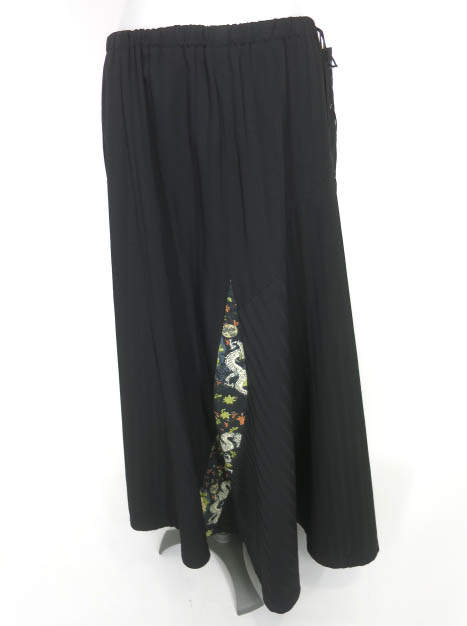 T.KUNITOMO 和柄切替ジャガードストライプロングスカート