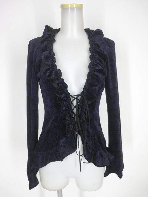 BPN レース柄ベロアカットソー