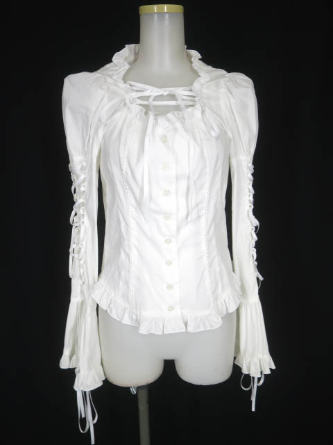 BPN 編み上げ付きフリルブラウス