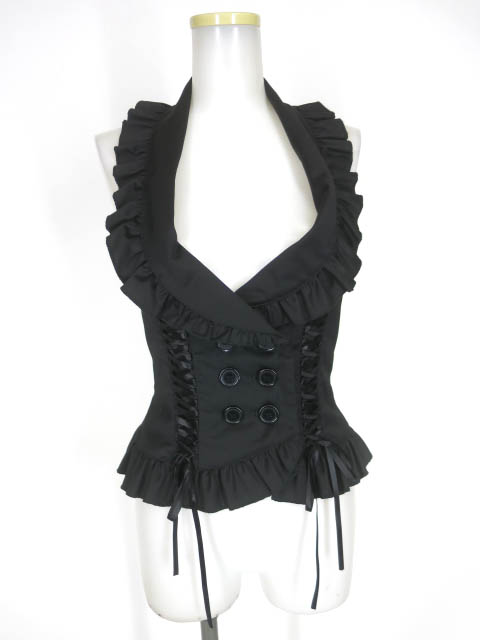 BPN 編み上げ付きホルターネックベスト