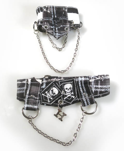 HN+nois チェック柄チョーカー & リストバンド セット