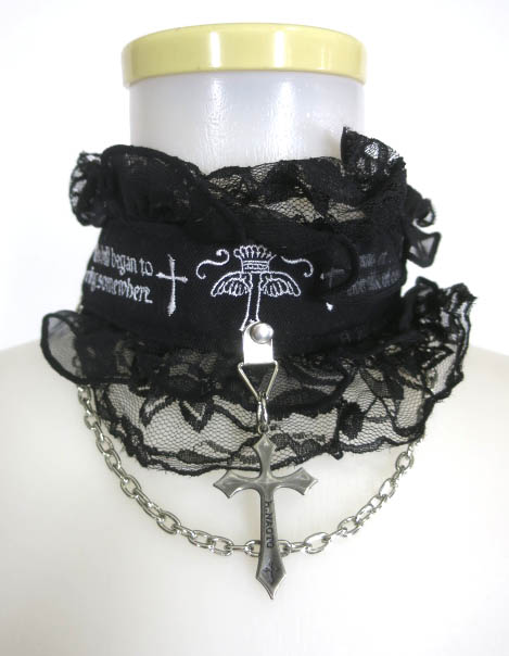 HN+nois シルバーチャーム付きレースチョーカー