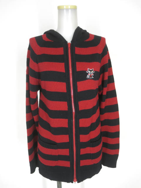 MA 猫耳ボーダーニットパーカー