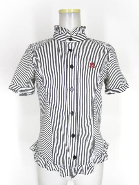 ALGONQUINS ストライプ半袖ブラウス