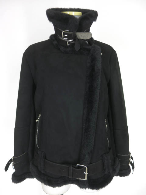 Ozz Croce フェイクムートン ライダースジャケット