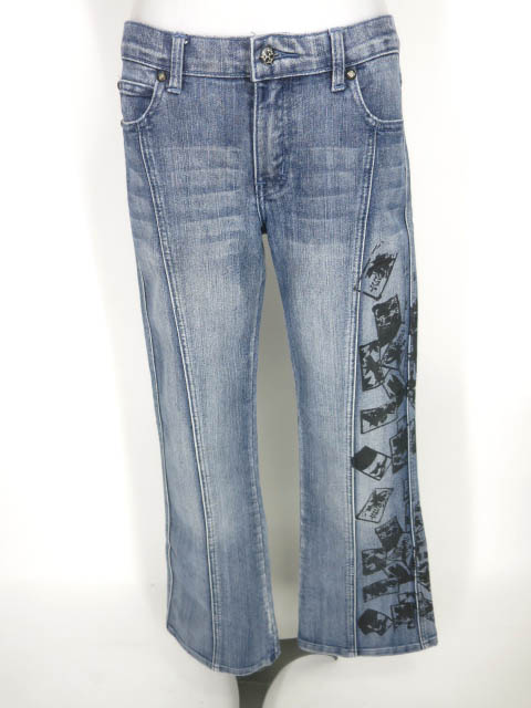 gouk 花札プリントデニムパンツ