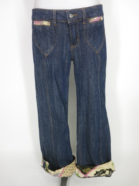 gouk 和柄切替デニムパンツ