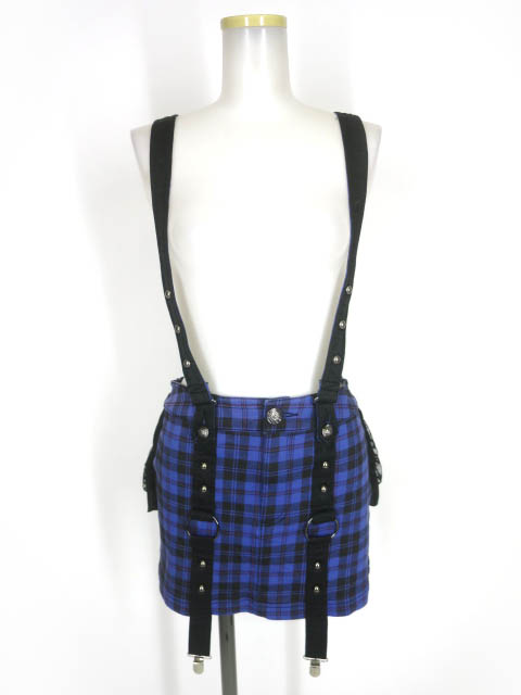 ALGONQUINS サスペンダー付きチェック柄ミニスカート