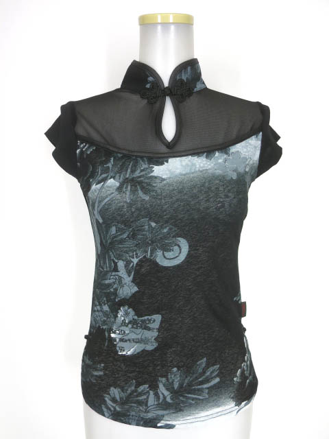 Ozz On 和チャイナ柄切替半袖カットソー