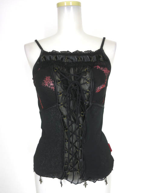 Ozz On hikozoh 編み上げ付きキャミソール