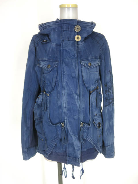 Ozz Croce USED加工ジップアップミリタリーブルゾン