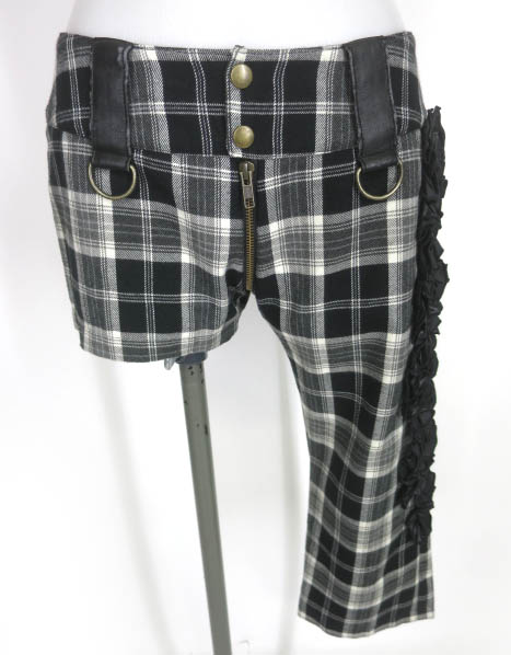 Na+H チェック柄アシンメトリーパンツ