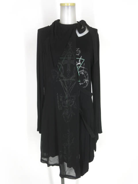 Ozz Croce シフォン重ねアシンメトリーチュニックワンピース