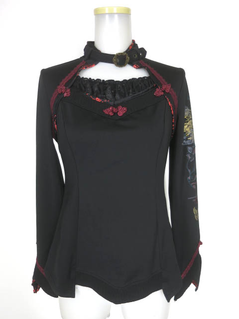 OZZ ONESTE 首ベルト付き和チャイナ長袖カットソー