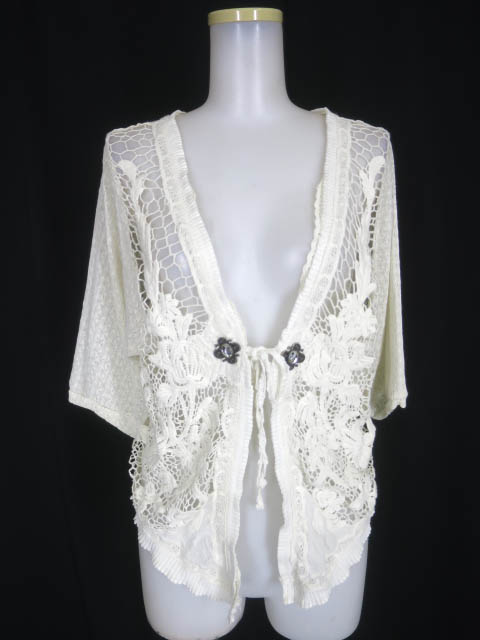 OZZ ANGELO レース編みニットボレロ