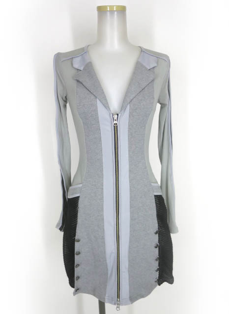 Ozz Croce メッシュチュール切替ロングカーディガン