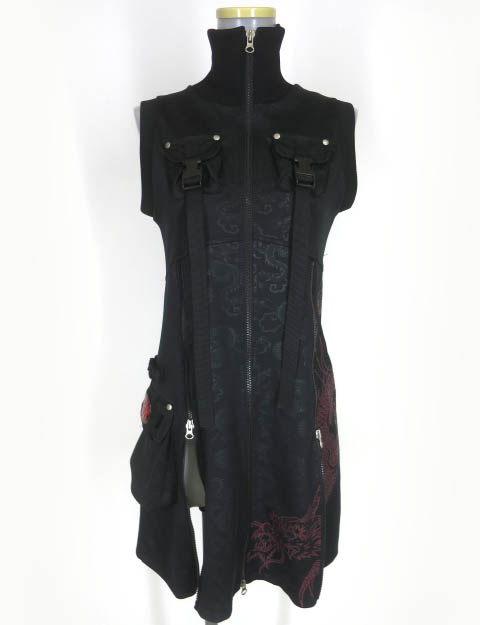 Qutie Frash ミリタリージップアップワンピースベスト