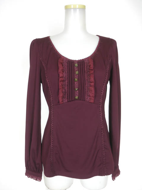 OZZ ONESTE ローズボタン付き長袖カットソー