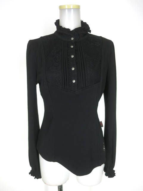 Ozz Croce 首ボタン付きハイネック長袖カットソー