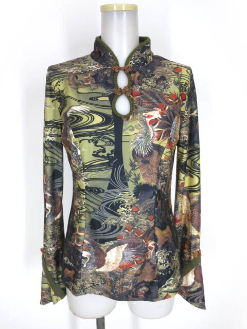 OZZ ONESTE チャイナ総柄長袖カットソー