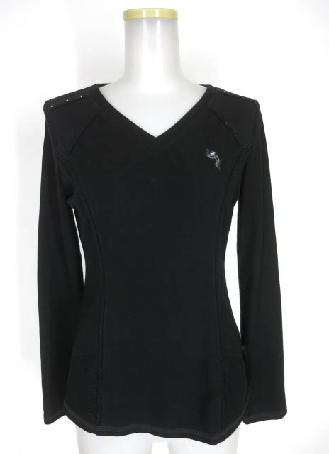 Ozz Croce 龍刺繍入りVネック長袖カットソー