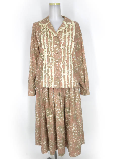 田園詩 デイジー柄ブラウス&ロングスカート セット