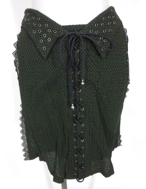 KOHSHIN SATOH レース＆編み上げ付きスカート