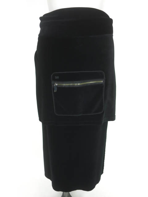 SONIA RYKIEL エプロン付きベロアロングスカート