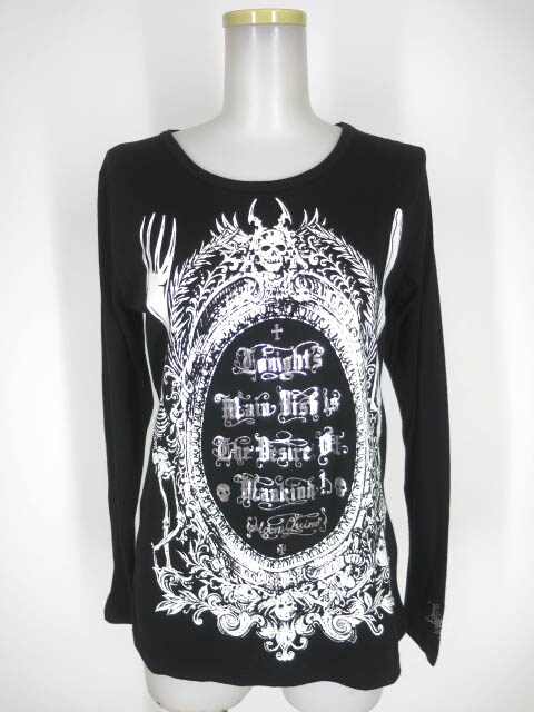 ALGONQUINS カトラリー フレームプリント長袖Tシャツ