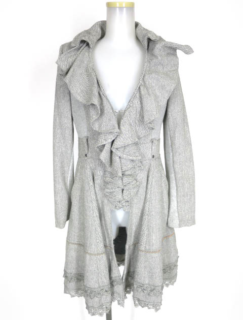 Rozen Kavalier ヘリンボーンツイードフリルコート