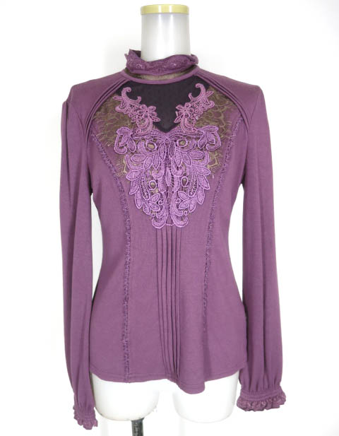 OZZ ANGELO レース付きニットプルオーバー