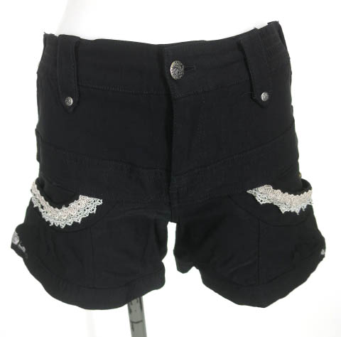 Ozz Croce レース付きローズ刺繍ショートパンツ