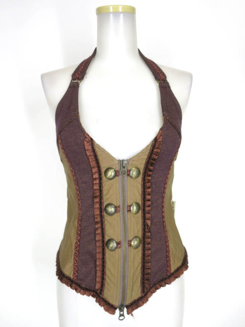 OZZ ANGELO ホルターネックジップベスト