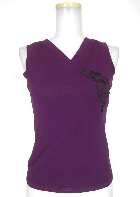 Ozz On hikozoh 龍刺繍Vネックノースリーブカットソー