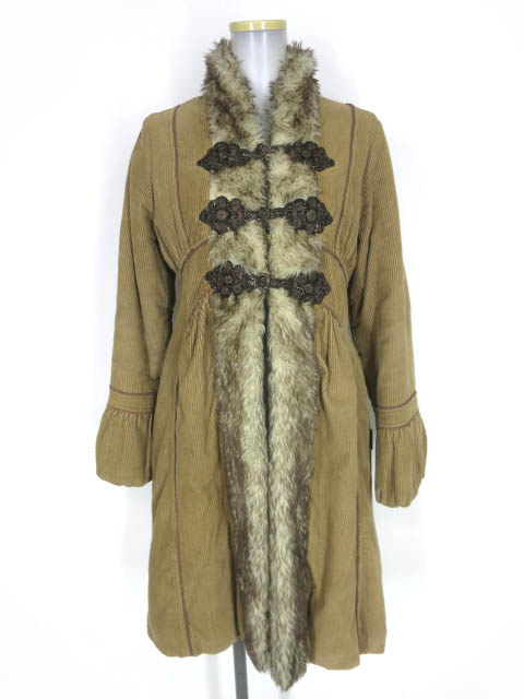 OZZ ONESTE ファー付き中綿入りコーデュロイコート